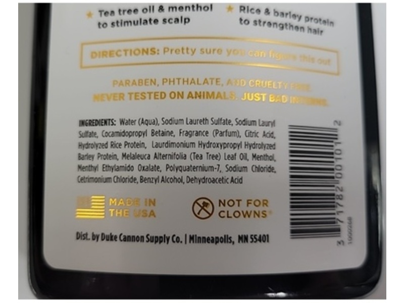 Duke Cannon Supply Co. Thick Hair Shampoo & Conditioner, Bay Rum, 10 fl oz/295 mL