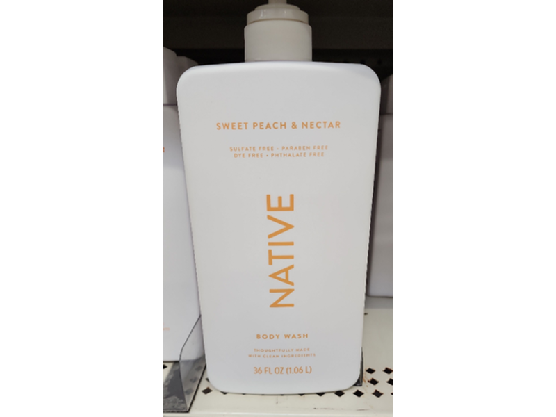 Native Body Wash, Sweet Peach & Nectar, 36 fl oz/1.06 L