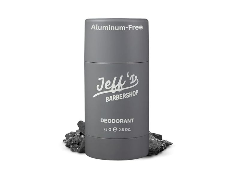 Jeff’s Barbershop Aluminum-Free Charcoal Deodorant, Fresh Scent, 2.6 oz/75 g