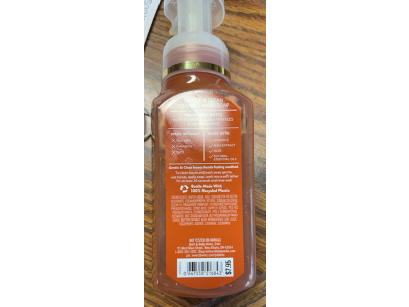 Bath & Body Works Gentle Clean Foaming Hand Soap, Pumpkin Pecan Waffles, 8.75 fl oz/259 mL