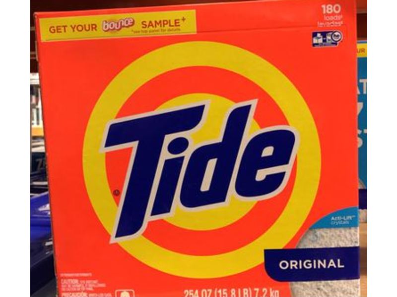 Tide Powder Laundry Detergent, Original, 180 Loads, 254 oz/15.8 lb