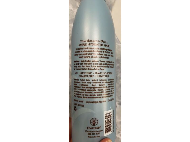 Ovation Moisture Therapy Shampoo, Dry Or Coarse Hair, 6 fl oz/177.4 ml