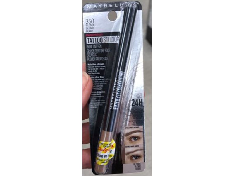 Maybelline New York Tattoo Studio Brow Tint Pen, 350 Blonde, 0.037 fl oz//1.1 mL