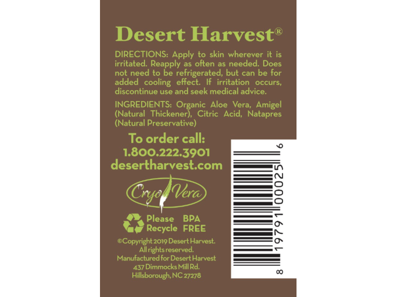 Desert Harvest Aloe Vera Gele (8 oz)