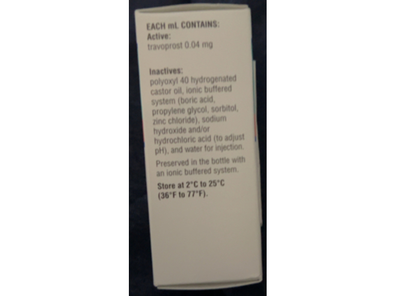 Travoprost Ophthalmic Solution 0.004%, 2.5 mL, Apotex Corp (Rx)