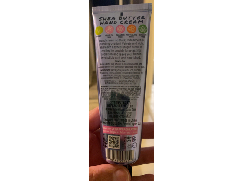 Hi Peach Layne Shea Butter Hand Cream, Apple-Y Ever After Fruity & Vanilla, 3 oz/85 g