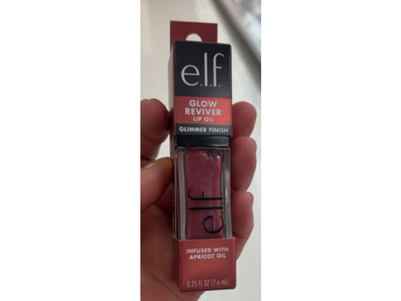 e.l.f Glow Revier Glimmer Lip Oil, Divine Wine, 0.25 fl oz/7.6 mL