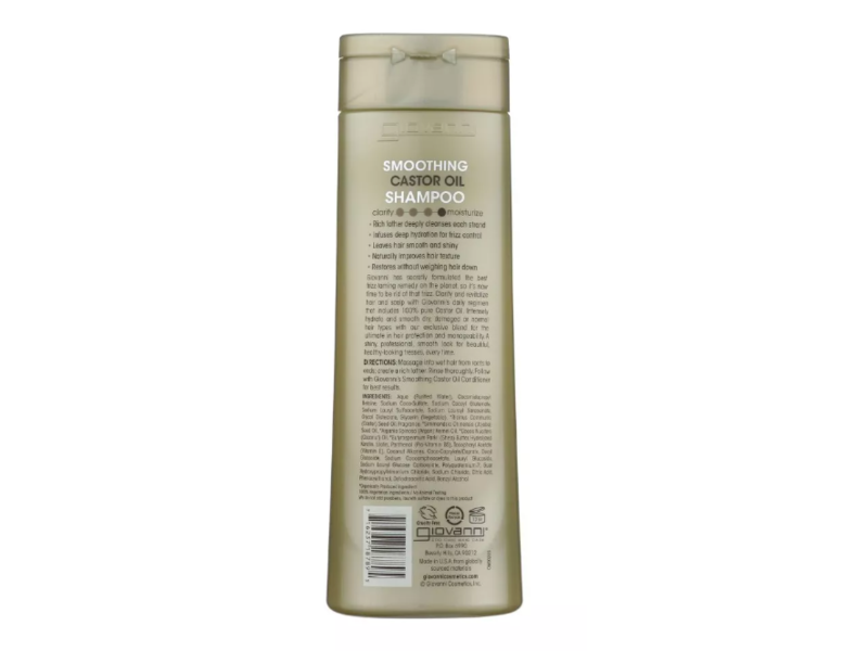 Giovanni Smoothing Castor Oil Shampoo, Color Safe, 13.5 fl oz/399 mL