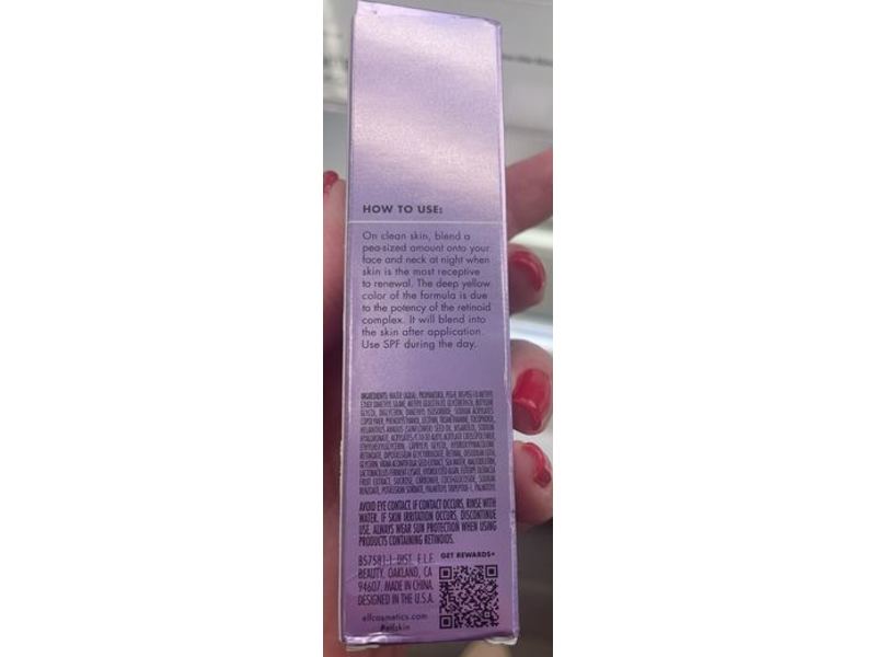 E.l.f. Skin Youth Boosting Advanced Night Retinoid Serum, Amber, 1.0 fl oz/29.5 mL