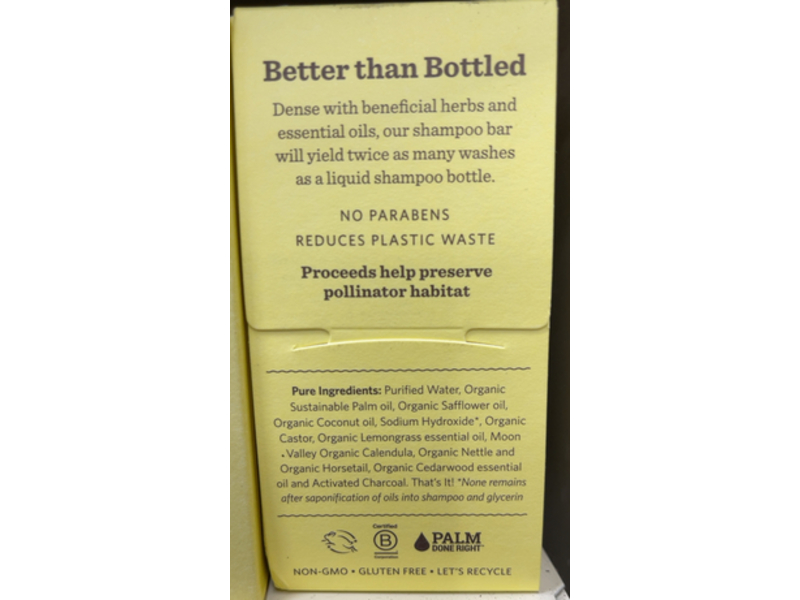 Moon Valley Herbal Shampoo Bar, Lemongrass, 3.5 oz/99.2 g