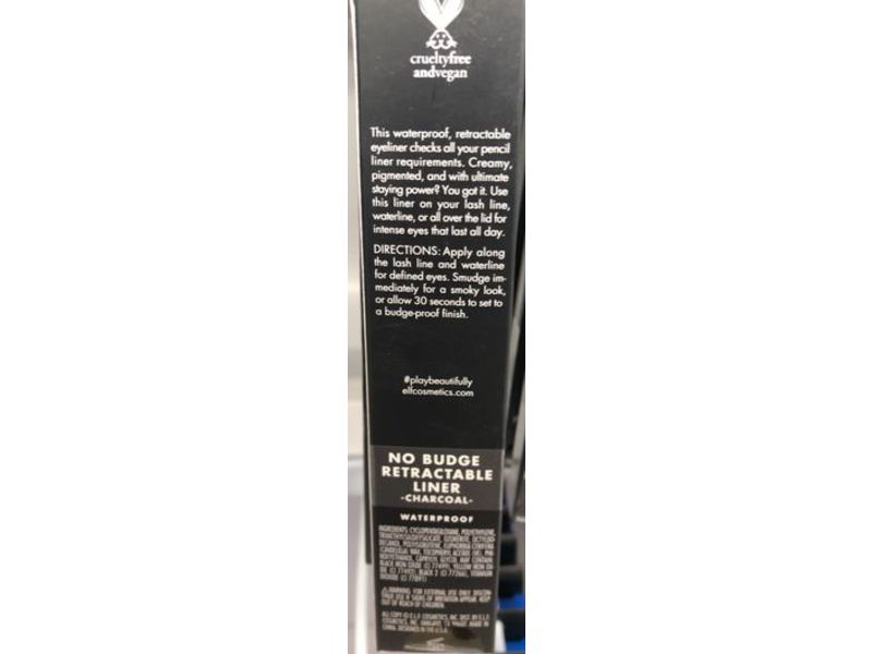 e.l.f. Cosmetics No Budge Retractable Eyeliner, Charcoal, 0.006 oz/0.18 g
