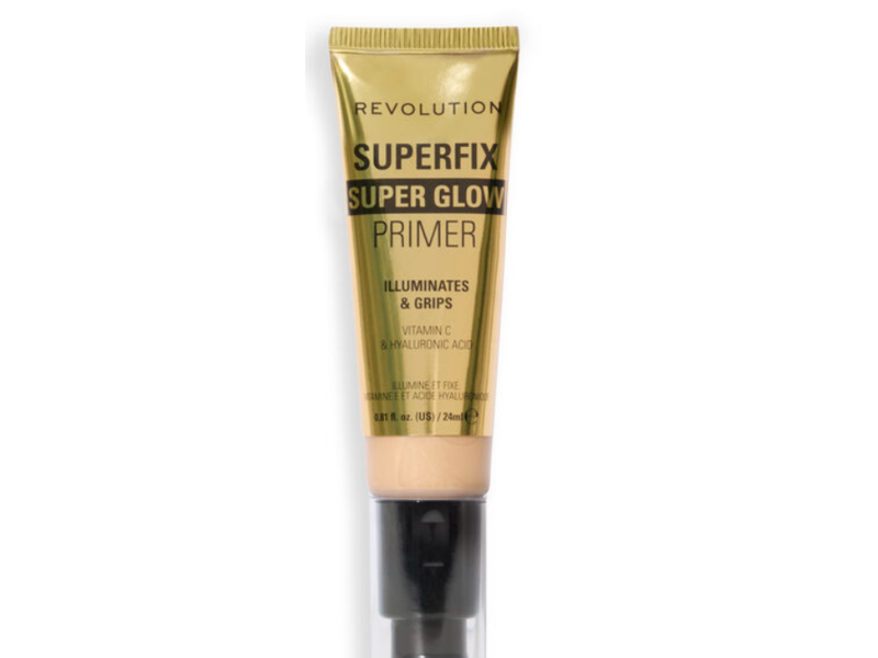 Makeup Revolution Superfix Grip Superglow Primer, Gold, 0.81 fl oz/24 mL