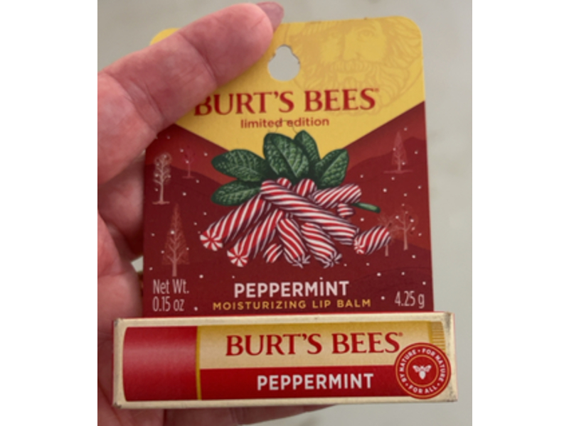Burt's Bees Moisturizing Lip Balm, Peppermint, 0.15 oz/4.25g