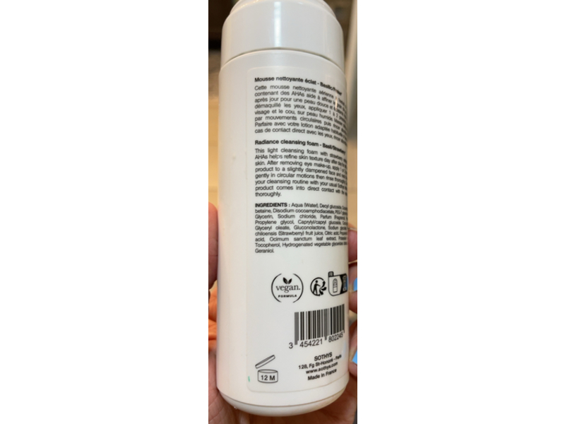 Sothys Radiance Cleansing Foam, Basil - Strawberry, 5.07 fl oz/150 mL