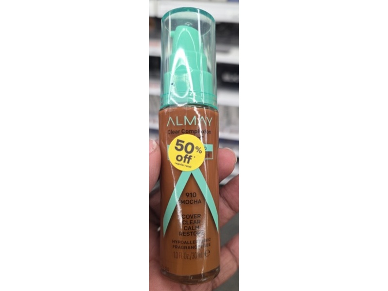 Almay Clear Complexion Makeup, 910 Mocha, 1.0 fl oz/30 mL