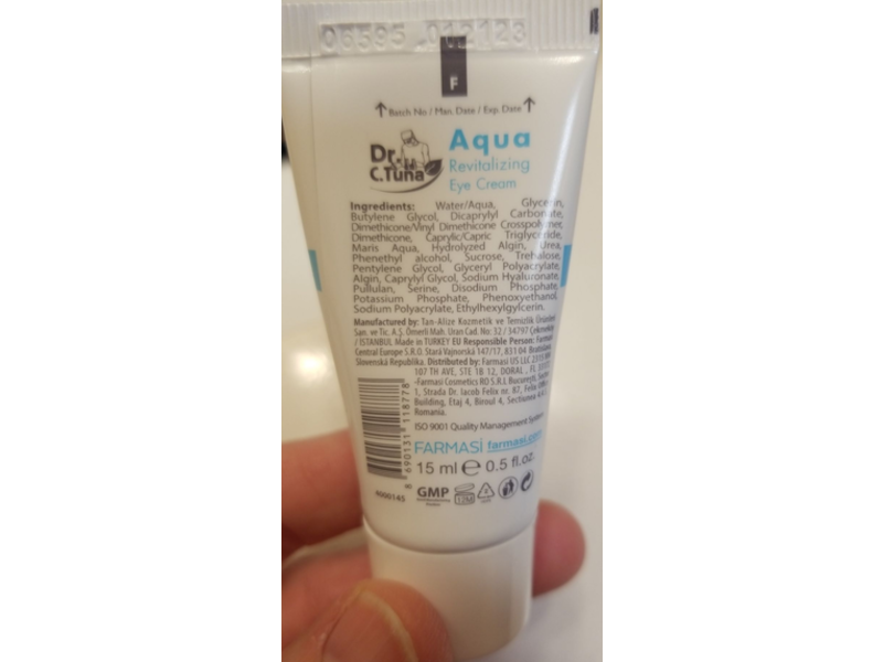 Dr. C. Tuna Aqua Revitalizing Eye Cream, Hydra Protect Technology, 0.5 fl oz/15 mL