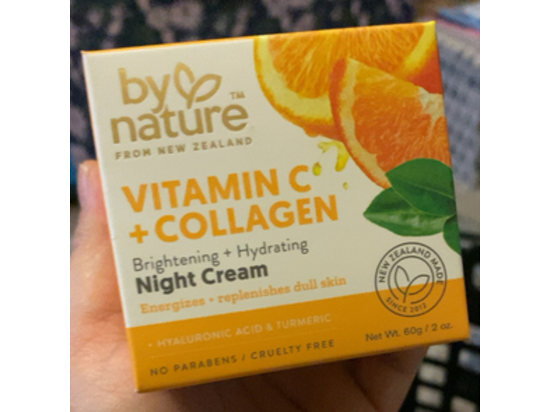 By Nature Brightening + Hydrating Night Cream, Vitamin C + Collagen, 2 oz/60 g