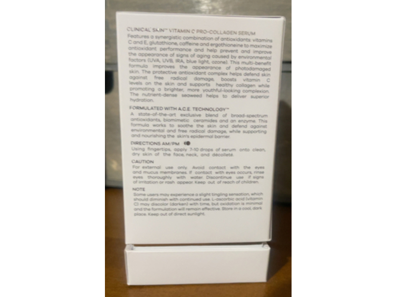 Clinical+ Skin Vitamin C Pro-Collagen Serum, 20% L-Ascorbic Acid, 1 fl oz/30 mL, 2 Count