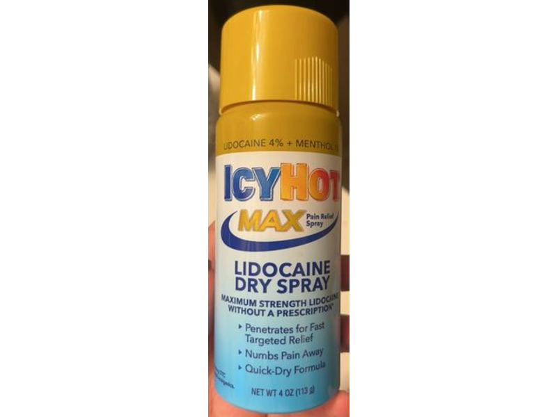 Icy Hot Lidocaine Dry Spray, 4 oz/113 g, Pack Of 3