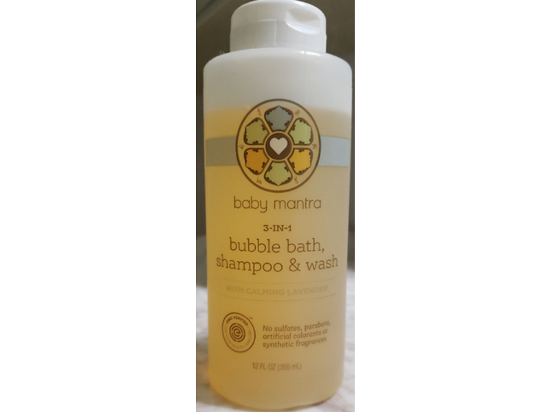 Baby Mantra 3 In 1 Bubble Bath Shampoo & Wash, Lavender, 12 fl oz/355 mL