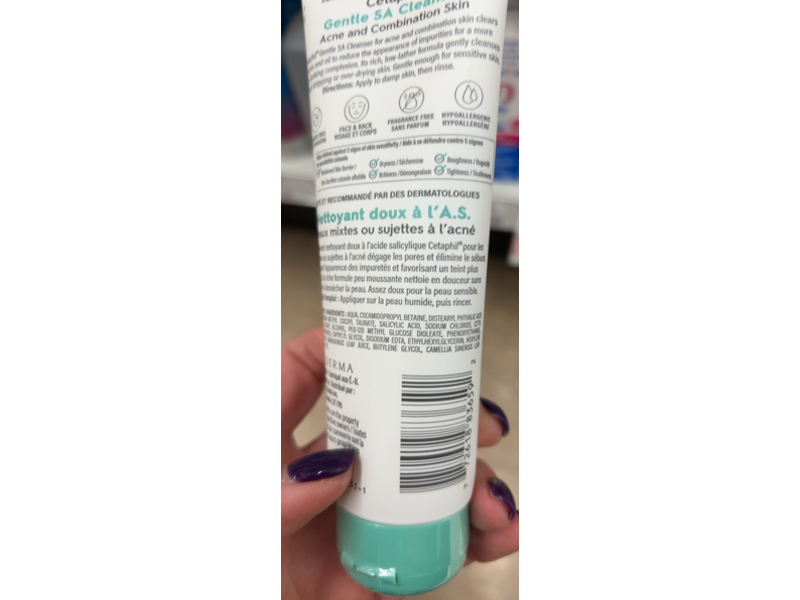 Cetaphil Gentle Sa Cleanser, White Tea & Aloe, 124 mL