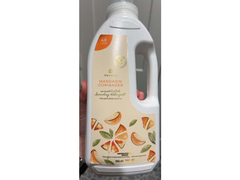 Thymes Concentrated Laundry Detergent, Mandarin Coriander, 48 Loads, 32 fl oz/946 mL