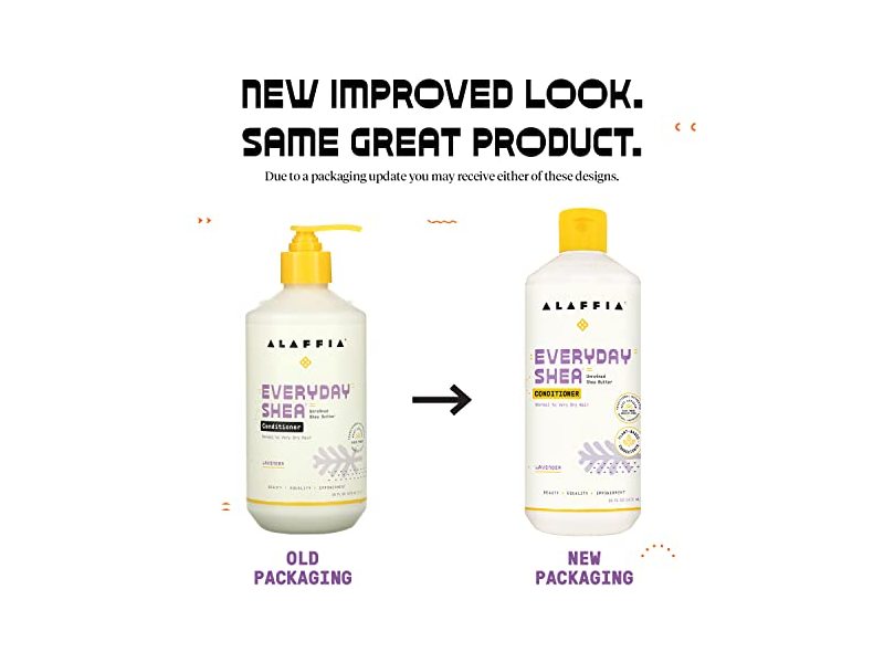 Alaffia Everyday Shea Conditioner, Shea Butter, Lavender, 16 fl oz/473 mL