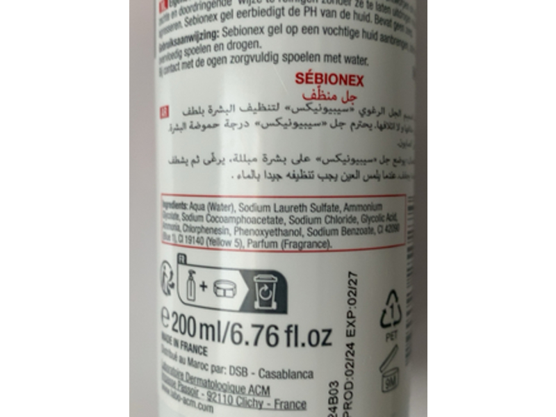 ACM Sebionex Cleansing Gel, 6.76 fl oz/200 mL