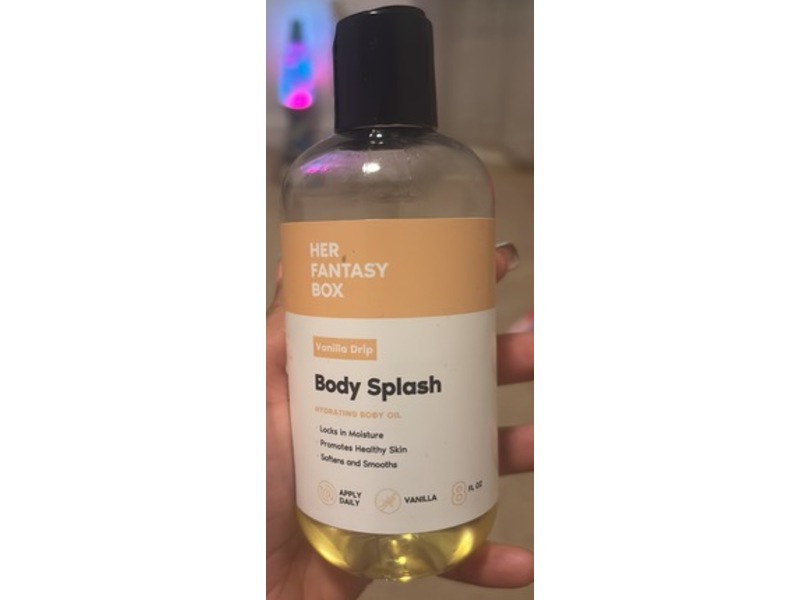 Her Fantasy Box Body Splash Hydrating Body Oil, Vanilla Drip, 8 fl oz