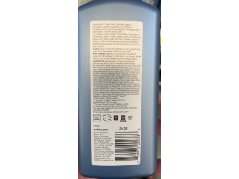 Andalou Naturals Shampoo, Argan Stem Cell,11.5 fl oz/340 mL