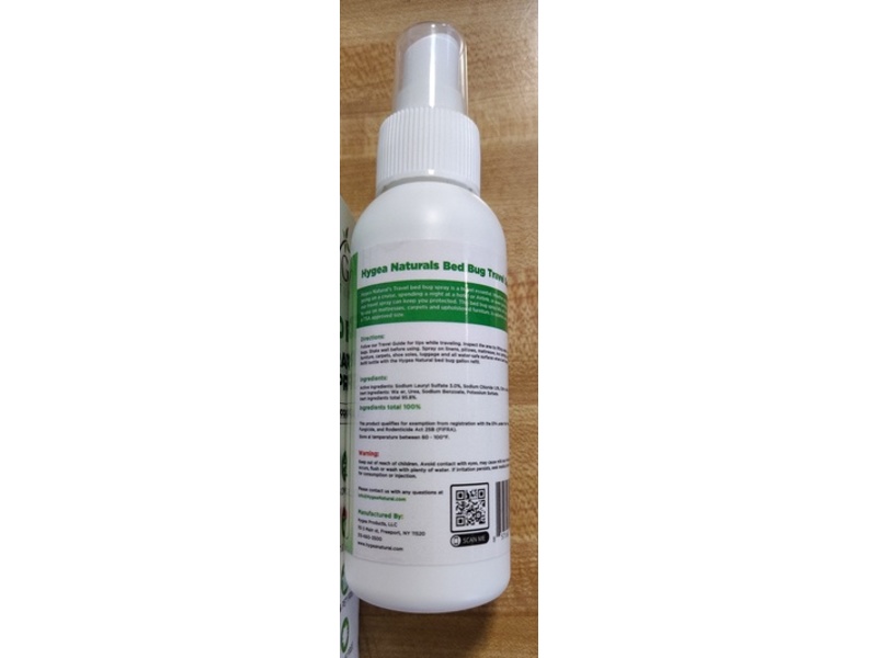 Hygea Natural Bed Bug Travel Spray, 3 fl oz