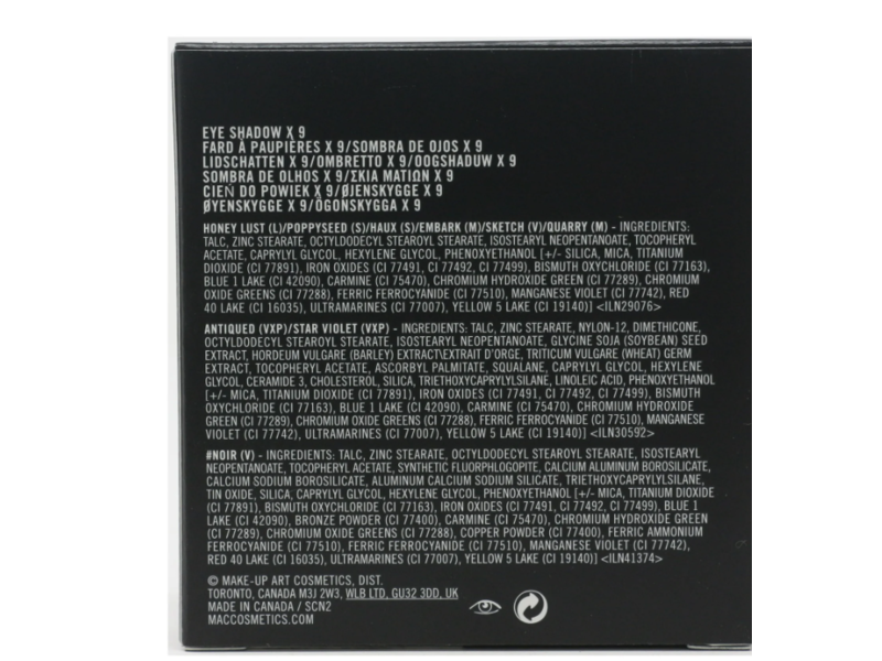 M.A.C Eyeshadow Palette, Burgundy Times Nine, 0.2 oz/5.85 g