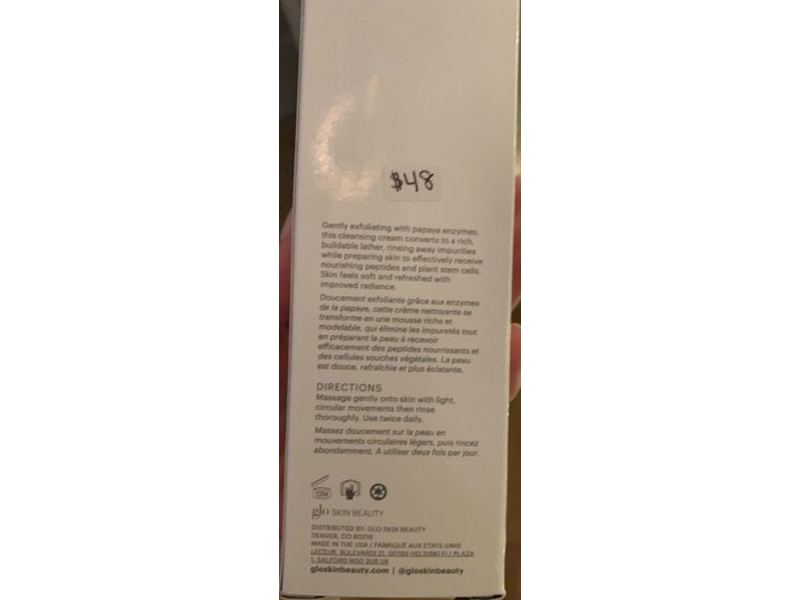 Glo Skin Beauty Cream Cleanser, Phyto-Active Enzyme, 6.7 fl oz/200 mL