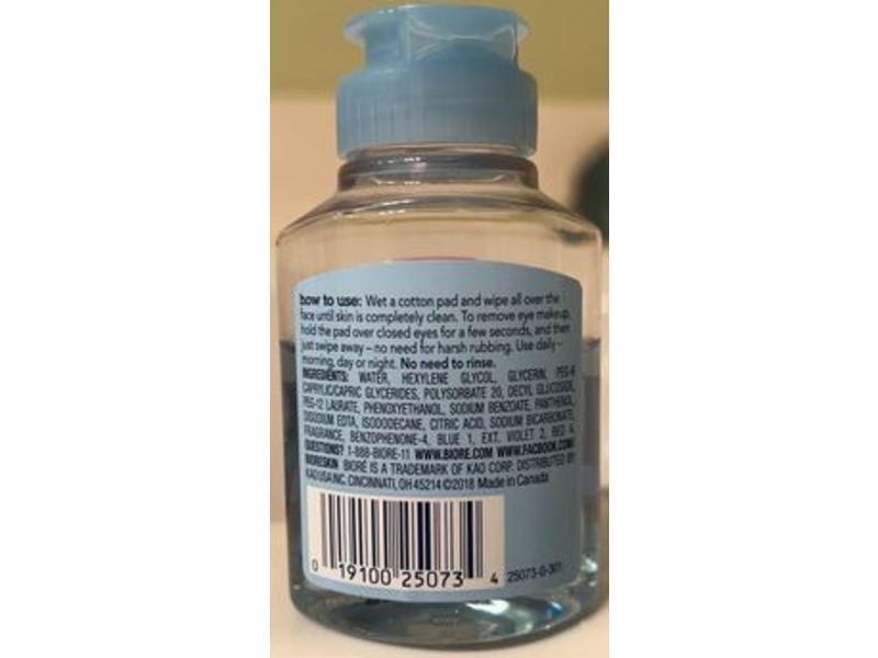 Biore Baking Soda Cleansing Micellar Water, Oil-Free, 2.5 fl oz/73 mL