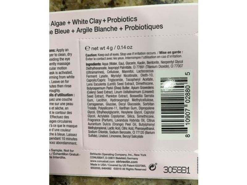 StriVectin Blue Rescue Clay Renewal Mask, 0.14 oz/4 g