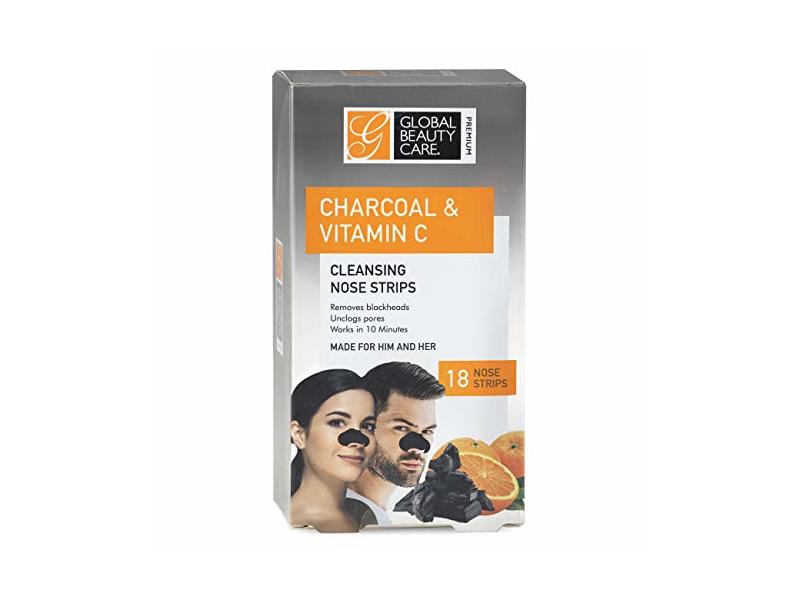 Global Beauty Care Nose Strips, Charcoal & Vitamin C, 18 Count