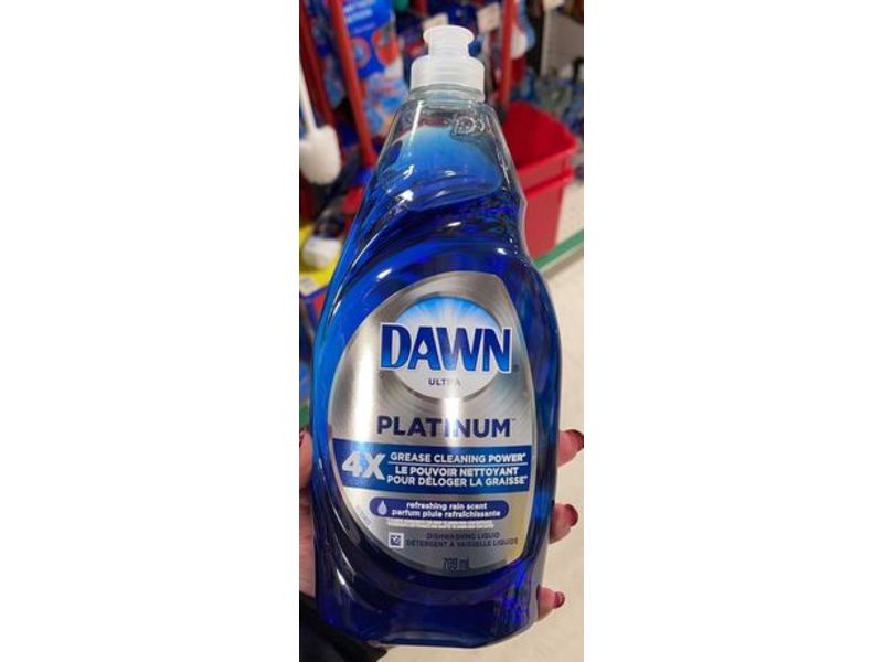 Dawn Ultra Platinum Dishwashing Liquid, Refreshing Rain, 709 mL