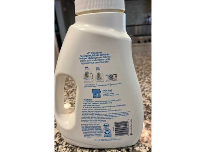 All Fabric Softener, Free & Clear, 60 Loads, 48 fl oz/1.41 L