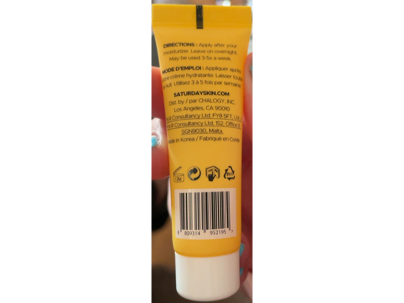 Saturday Skin Yuzu Vitamin C Sleep Mask, 0.27 fl oz/8 mL