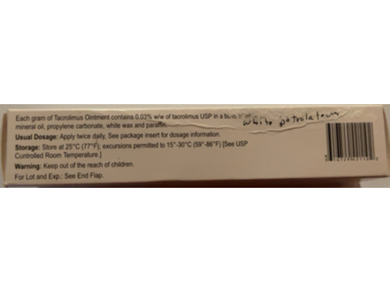 Tacrolimus Ointment 0.03%, 30 g, Accord (Rx)