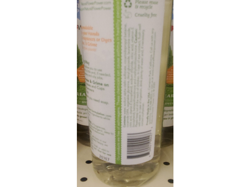 Natural Flower Power Super-Concentrated Dish Soap, Free & Clear, 16 fl oz/473 mL, Pack Of 3