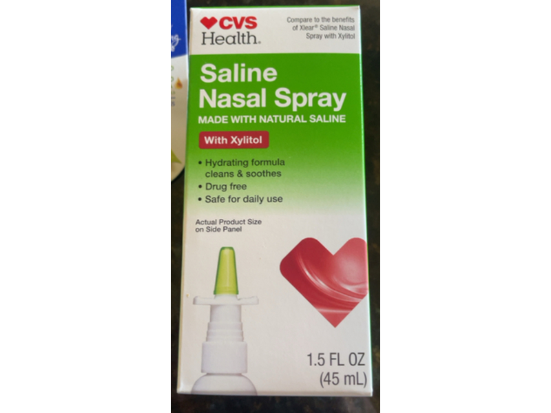 CVS Health Saline Nasal Spray, Xylitol, 1.5 fl oz/45 mL