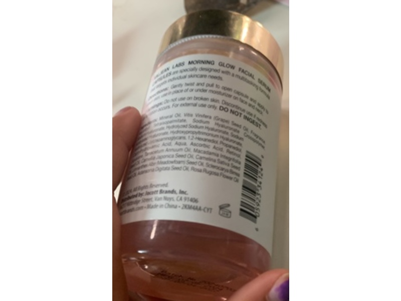 Valjean Labs Morning Glow Face Serum Capsules, Vitamin C + Squalane, 2.7 oz/80 g, 60 Count