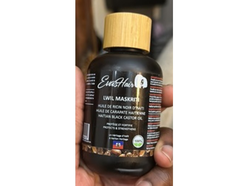 Evas Hair Haitian Black Castor Oil, 4.1 fl oz/120 mL