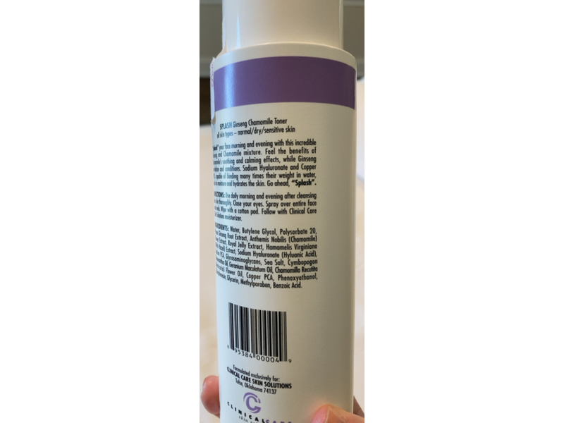 Clinical Care Splash Ginseng Chamomile Toner, 16 fl oz/480 mL