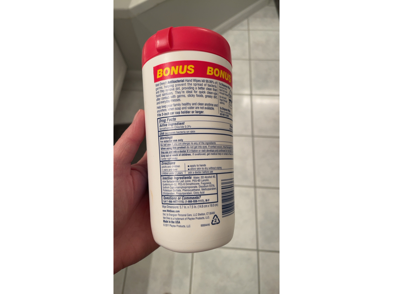 Wet Ones Antibacterial Hand Wipes, Fresh Scent, 48 Wipes