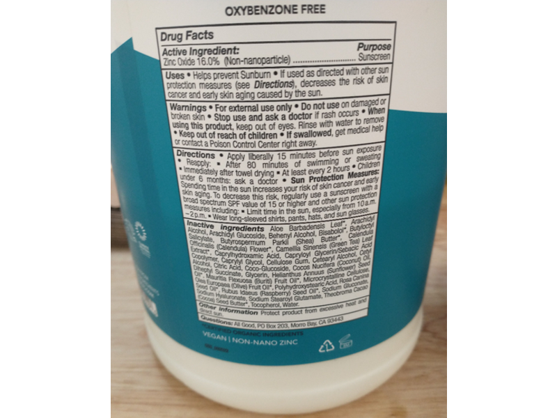 All Good Mineral Sport Sunscreen, SPF 30, 128 fl oz/3.75 L