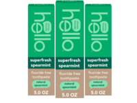 Hello Superfresh Fluoride-Free Toothpaste, Spearmint flavor, 5 oz/141 g, Pack Of 3 - thumbnail 1
