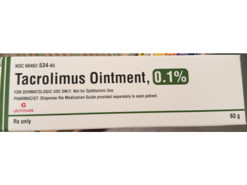 Tacrolimus Ointment, 0.1%, 60 g, Glenmark, (RX)