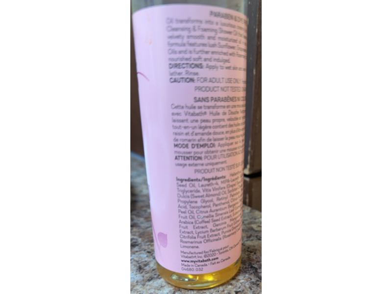 Vitabath Cleansing & Foaming Shower Oil, Pomegranate Bellini Blush, 8 fl oz/236 mL